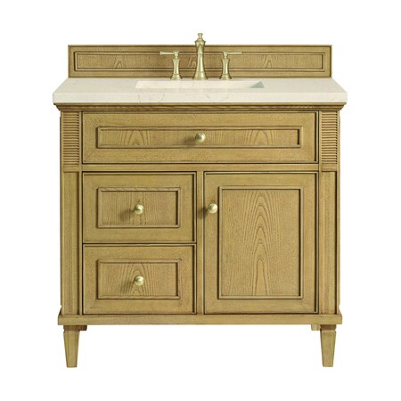 James Martin Vanities 36'' Single Vanity, Light Natural Oak w/ 3 CM Eternal Marfil Quartz Top 424-V36-LNO-3EMR